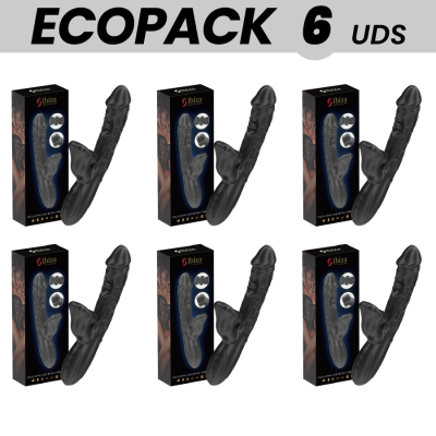 ECOPACKS 6 UNIDADES - VIBRADOR IBIZA E ESTIMULADOR DE CLITÓRIS COM EFEITO DE MORDIDA E ROTAÃÃO - D-244384 - Dona Pimenta