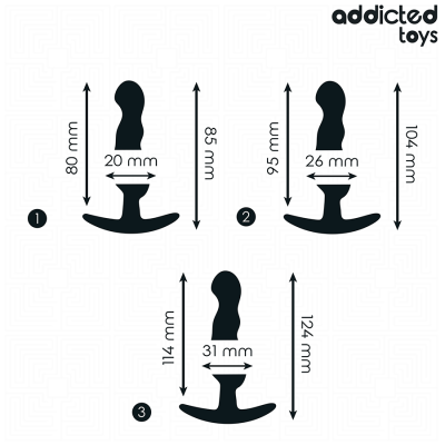 ADDICTED TOYS - CONJUNTO DE 3 PLUG ANAL MODELO 1 - D-242830 - Dona Pimenta