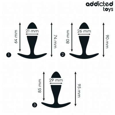 ADDICTED TOYS - CONJUNTO DE 3 PLUG ANAL MODELO 2 - D-242831 - Dona Pimenta