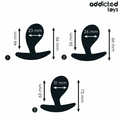 ADDICTED TOYS - CONJUNTO DE 3 PLUG ANAL MODELO 3 - D-242832 - Dona Pimenta
