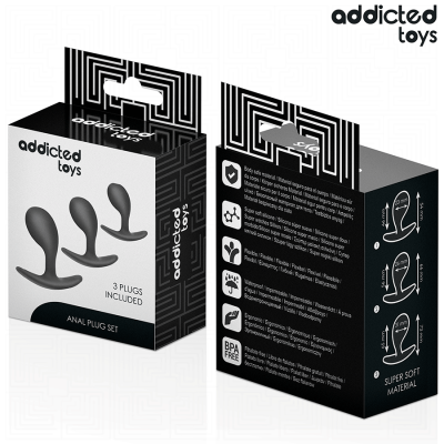 ADDICTED TOYS - CONJUNTO DE 3 PLUG ANAL MODELO 3 - D-242832 - Dona Pimenta