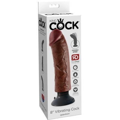 KING COCK - GALO VIBRANTE MARROM 20,32 CM - PD5403-29 - Dona Pimenta