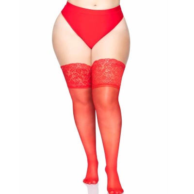 LEG AVENUE STAY UP PURO COXA PARA CIMA TAMANHO ÚNICO - 9750 RED - Dona Pimenta