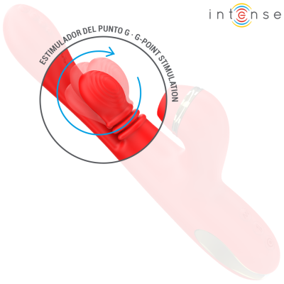 INTENSE - ESTIMULADOR DE CLITÓRIS MULTIFUNCIONAL KATY 4 CABEÃAS INTERCAMBIÃVEIS VERMELHO - D-244070 - Dona Pimenta