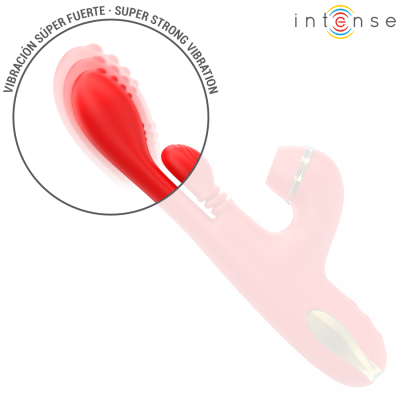 INTENSE - ESTIMULADOR DE CLITÓRIS MULTIFUNCIONAL KATY 4 CABEÃAS INTERCAMBIÃVEIS VERMELHO - D-244070 - Dona Pimenta
