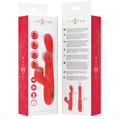 INTENSE - ESTIMULADOR DE CLITÓRIS MULTIFUNCIONAL KATY 4 CABEÃAS INTERCAMBIÃVEIS VERMELHO - D-244070 - Dona Pimenta
