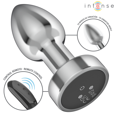 INTENSE - PLUG ANAL 10 VIBRAÇÕES METAL COM CONTROLE REMOTO S - D-243387 - Dona Pimenta