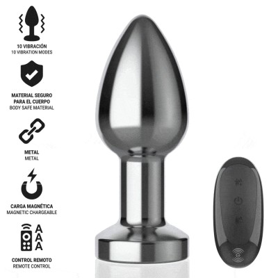 INTENSE - PLUG ANAL 10 VIBRAÇÕES METAL COM CONTROLE REMOTO M - D-243388 - Dona Pimenta