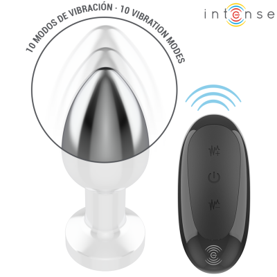 INTENSE - PLUG ANAL 10 VIBRAÇÕES METAL COM CONTROLE REMOTO M - D-243388 - Dona Pimenta