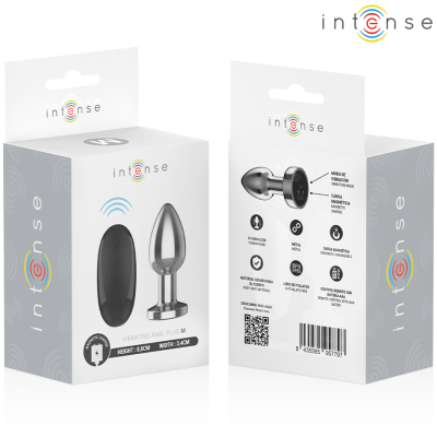 INTENSE - PLUG ANAL 10 VIBRAÇÕES METAL COM CONTROLE REMOTO M - D-243388 - Dona Pimenta