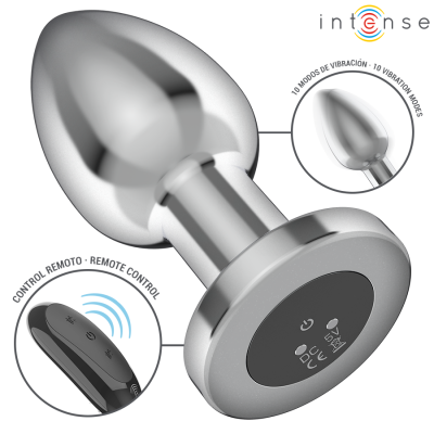 INTENSE - PLUG ANAL 10 VIBRAÇÕES METAL COM CONTROLE REMOTO L - D-243389 - Dona Pimenta