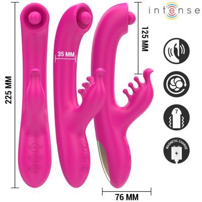 INTENSE - CHRISTINA MULTIFUNCIONAL RABBIT VIBRADOR 22,5 CM ROSA - D-243383 - Dona Pimenta