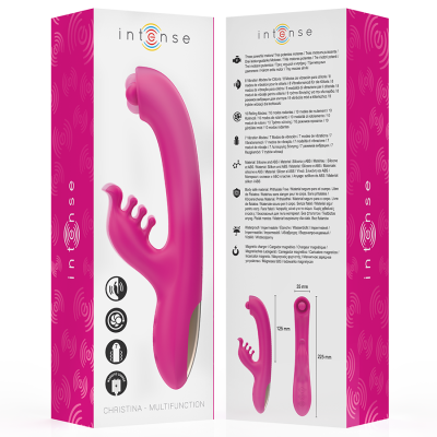 INTENSE - CHRISTINA MULTIFUNCIONAL RABBIT VIBRADOR 22,5 CM ROSA - D-243383 - Dona Pimenta