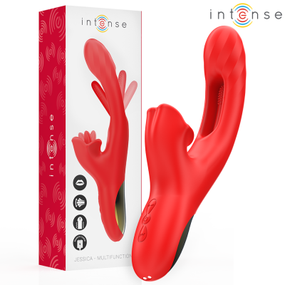 INTENSE - JESSICA MULTIFUNCIONAL VIBRADOR ESTIMULAÇÃO DO CLITÓRIS 24,8 CM VERMELHO - D-243384 - Dona Pimenta