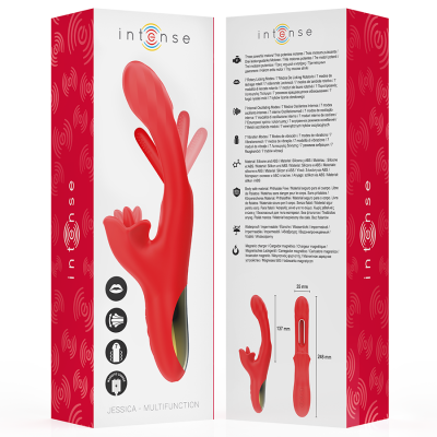 INTENSE - JESSICA MULTIFUNCIONAL VIBRADOR ESTIMULAÇÃO DO CLITÓRIS 24,8 CM VERMELHO - D-243384 - Dona Pimenta