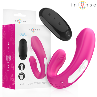 INTENSE - JANET DUAL ESTIMULADOR EM U E VIBRADOR COM CONTROLE REMOTO ROSA - D-243386 - Dona Pimenta