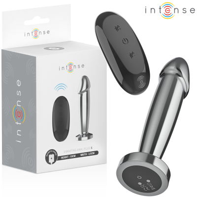 INTENSE - PLUG ANAL 10 VIBRAÇÕES DILDO DE METAL COM CONTROLE REMOTO S - D-243390 - Dona Pimenta