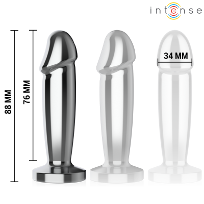 INTENSE - PLUG ANAL 10 VIBRAÇÕES DILDO DE METAL COM CONTROLE REMOTO S - D-243390 - Dona Pimenta