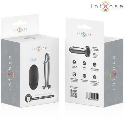 INTENSE - PLUG ANAL 10 VIBRAÇÕES DILDO DE METAL COM CONTROLE REMOTO S - D-243390 - Dona Pimenta