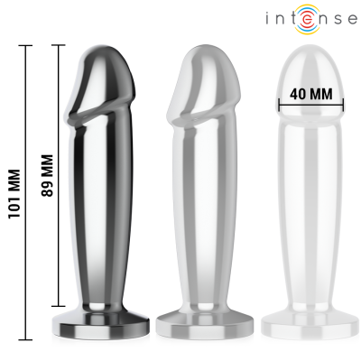 INTENSE - PLUG ANAL 10 VIBRAÇÕES DILDO DE METAL COM CONTROLE REMOTO M - D-243391 - Dona Pimenta