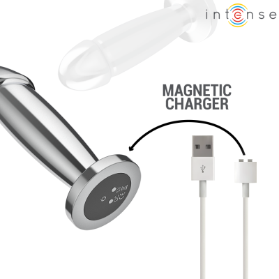 INTENSE - PLUG ANAL 10 VIBRAÇÕES DILDO DE METAL COM CONTROLE REMOTO M - D-243391 - Dona Pimenta