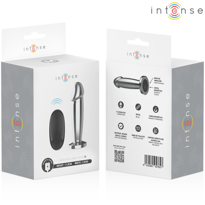 INTENSE - PLUG ANAL 10 VIBRAÇÕES DILDO DE METAL COM CONTROLE REMOTO M - D-243391 - Dona Pimenta
