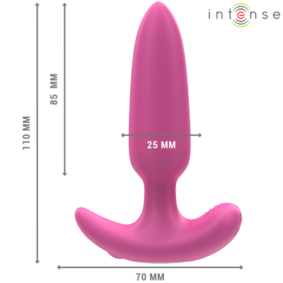 INTENSE - ROSS ANAL PLUG 10 VIBRAÇÕES ROSA CONTROLE REMOTO - D-244459 - Dona Pimenta