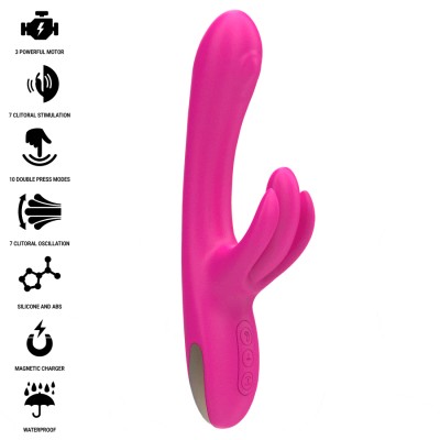 INTENSE - BRITNEY MULTIFUNCIONAL RABBIT VIBRADOR 23 CM ROSA - D-243382 - Dona Pimenta