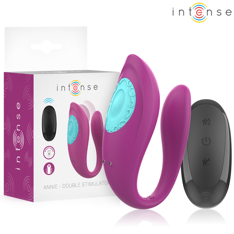 INTENSE - ANNIE VIBRADOR E ESTIMULADOR EM FORMA DE U ROXO CONTROLE REMOTO - D-244468 - Dona Pimenta INTENSE - ANNIE VIBRADOR E ESTIMULADOR EM FORMA DE U ROXO CONTROLE REMOTO - D-244468 - Dona Pimenta