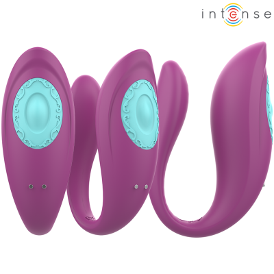 INTENSE - ANNIE VIBRADOR E ESTIMULADOR EM FORMA DE U ROXO CONTROLE REMOTO - D-244468 - Dona Pimenta
