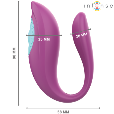 INTENSE - ANNIE VIBRADOR E ESTIMULADOR EM FORMA DE U ROXO CONTROLE REMOTO - D-244468 - Dona Pimenta