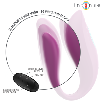 INTENSE - ANNIE VIBRADOR E ESTIMULADOR EM FORMA DE U ROXO CONTROLE REMOTO - D-244468 - Dona Pimenta