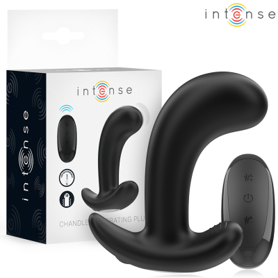 INTENSE - CHANDLER ANAL PLUG 10 VIBRAÇÕES PRETO CONTROLE REMOTO - D-244458 - Dona Pimenta