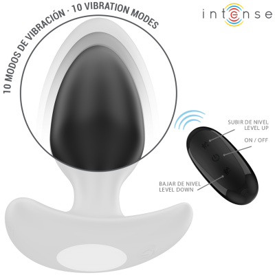 INTENSE - JOEY ANAL PLUG 10 VIBRAÇÕES PRETO CONTROLE REMOTO - D-244460 - Dona Pimenta