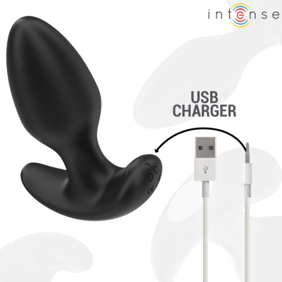 INTENSE - JOEY ANAL PLUG 10 VIBRAÇÕES PRETO CONTROLE REMOTO - D-244460 - Dona Pimenta