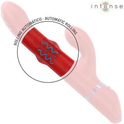 INTENSE - LELE VIBRADOR MULTIFUNCIONAL ROTATIVO & OSCILAÇÃO & ESTIMULAÇÃO VERMELHO - D-244483 - Dona Pimenta