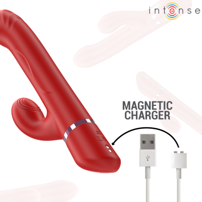 INTENSE - LELE VIBRADOR MULTIFUNCIONAL ROTATIVO & OSCILAÃÃO & ESTIMULAÇÃO VERMELHO - D-244483 - Dona Pimenta