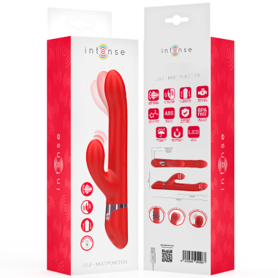 INTENSE - LELE VIBRADOR MULTIFUNCIONAL ROTATIVO & OSCILAÇÃO & ESTIMULAÇÃO VERMELHO - D-244483 - Dona Pimenta