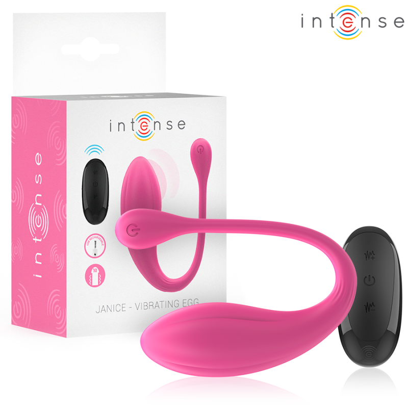 INTENSE - VIBRADOR JANICE U DUPLA ESTIMULAÇÃO 10 VIBRAÇÕES ROSA CONTROLE REMOTO - D-244462 - Dona Pimenta