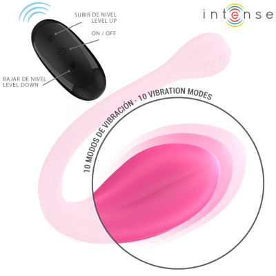 INTENSE - VIBRADOR JANICE U DUPLA ESTIMULAÇÃO 10 VIBRAÇÕES ROSA CONTROLE REMOTO - D-244462 - Dona Pimenta