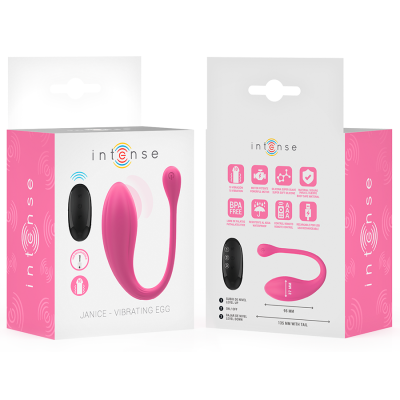 INTENSE - VIBRADOR JANICE U DUPLA ESTIMULAÇÃO 10 VIBRAÇÕES ROSA CONTROLE REMOTO - D-244462 - Dona Pimenta
