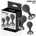 ADDICTED TOYS - CONJUNTO DE 3 PLUG ANAL COM JOIA - D-242833 - Dona Pimenta