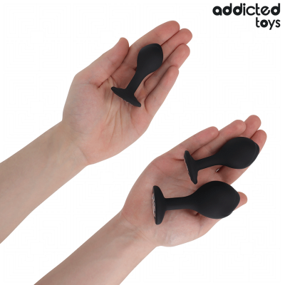 ADDICTED TOYS - CONJUNTO DE 3 PLUG ANAL COM JOIA - D-242833 - Dona Pimenta