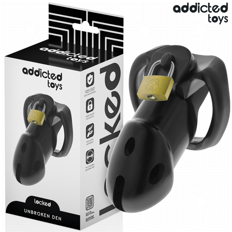 ADDICTED TOYS LOCKED - GAIOLA DE PÉNIS DEN INQUEBRÃVEL 9,8 CM - D-242962 - Dona Pimenta