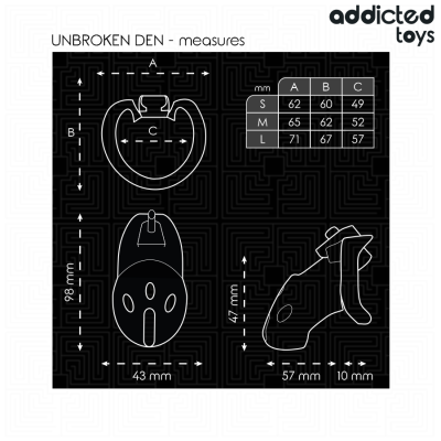ADDICTED TOYS LOCKED - GAIOLA DE PÉNIS DEN INQUEBRÃVEL 9,8 CM - D-242962 - Dona Pimenta