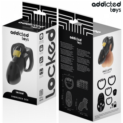ADDICTED TOYS LOCKED - GAIOLA DE PÉNIS DEN INQUEBRÃVEL 9,8 CM - D-242962 - Dona Pimenta