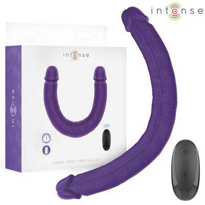 INTENSE - GUNTER DILDO VIBRADOR DUPLO 40 CM ROXO CONTROLE REMOTO - D-244463 - Dona Pimenta