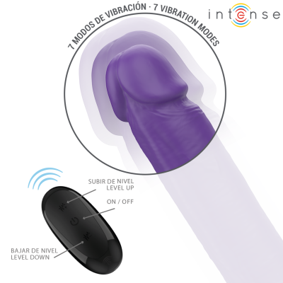 INTENSE - GUNTER DILDO VIBRADOR DUPLO 40 CM ROXO CONTROLE REMOTO - D-244463 - Dona Pimenta
