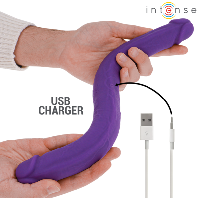 INTENSE - GUNTER DILDO VIBRADOR DUPLO 40 CM ROXO CONTROLE REMOTO - D-244463 - Dona Pimenta