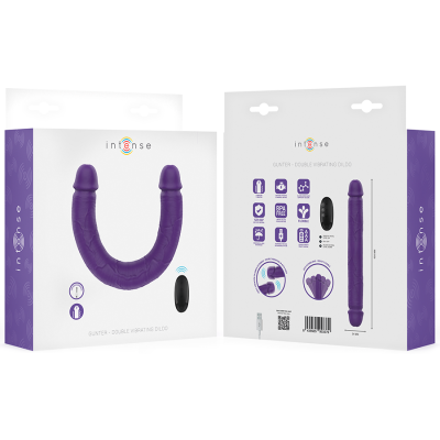 INTENSE - GUNTER DILDO VIBRADOR DUPLO 40 CM ROXO CONTROLE REMOTO - D-244463 - Dona Pimenta